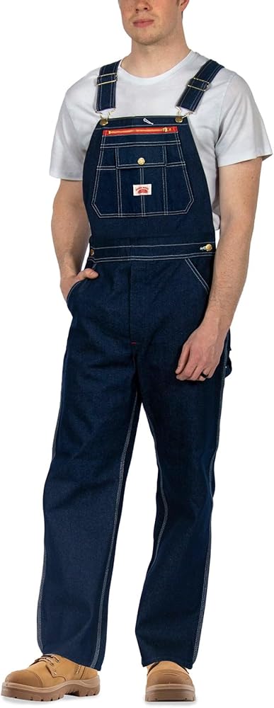 Round House Men's Bib Overall Blue Denim by Round House - American Made