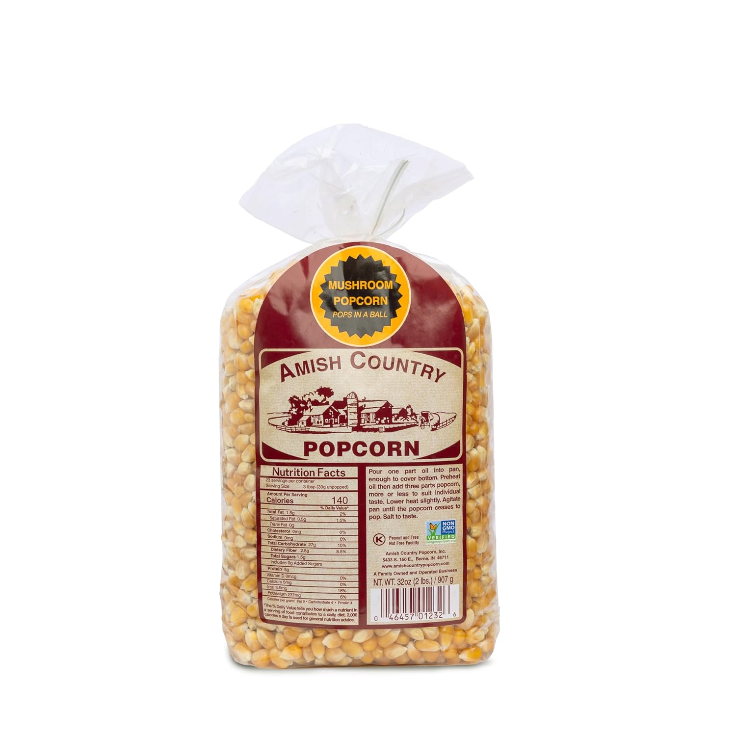 Amish Country Popcorn Mushroom Popcorn Kernels 2 lb Bag by Amish Country Popcorn - American Made