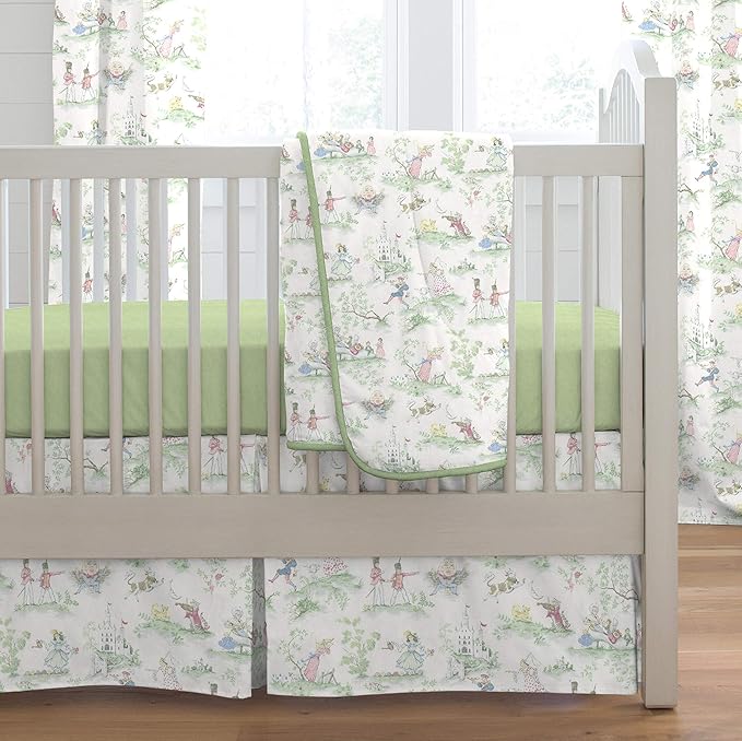 Carousel Designs Nursery Rhyme Toile Sage 2-Piece Crib Bedding Set by Carousel Designs - American Made