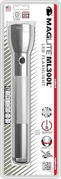 Maglite ML300L LED 3-Cell D Flashlight, Silver by Maglite - American Made