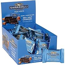 Ghirardelli Dark Sea Salt Caramel Chocolate Squares 50 Count by Ghirardelli - American Made