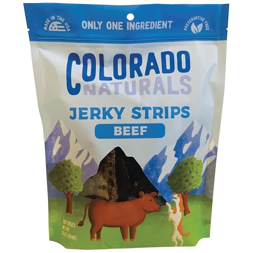 Colorado Naturals Beef Jerky Strips Dog Treats, 16 oz – All-Natural, No Fillers or Preservatives – Great for M by Colorado Naturals - American Made