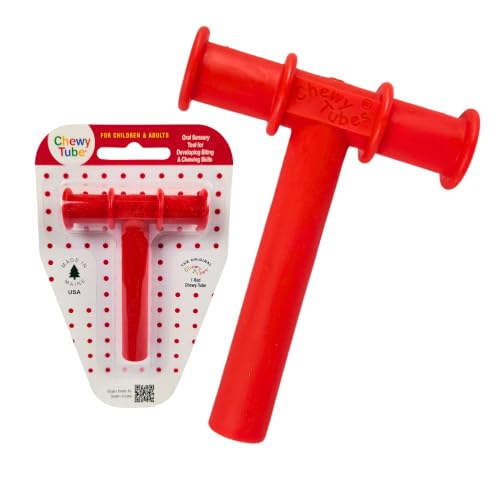 Chewy Tubes – Original Oral Motor Chewing Tool for Practicing Biting and Chewing Skills [Red, 1/2" D by Chewy Tubes - American Made