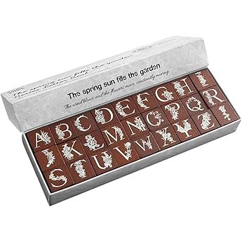 Stampabilities Rubber Stamp Alphabet with Ink Pad Uppercase Block Letters by Stampabilities - American Made
