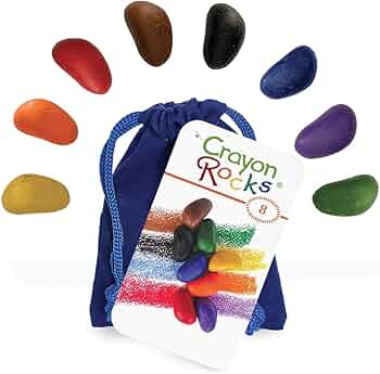 Crayon Rocks 8 Colors in a Blue Velvet Bag by Crayon Rocks - American Made