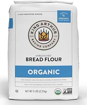 King Arthur 100% Organic Bread Flour Unbleached 5 lb by King Arthur Baking - American Made
