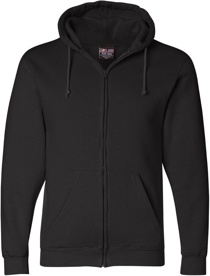 Bayside Mens USA-Made Hooded Sweatshirt 900 Medium Black by Bayside Apparel - American Made
