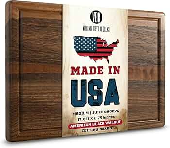 Virginia Boys Kitchens Black Walnut Cutting Board 17x11 by Virginia Boys Kitchens - American Made