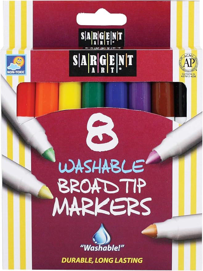 Sargent Art Washable Felt Super Tip Markers Broad Tip by Colorations - American Made