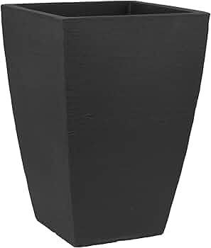 Tusco Products Modern Square Planter 19-Inch Black by Tusco Products - American Made