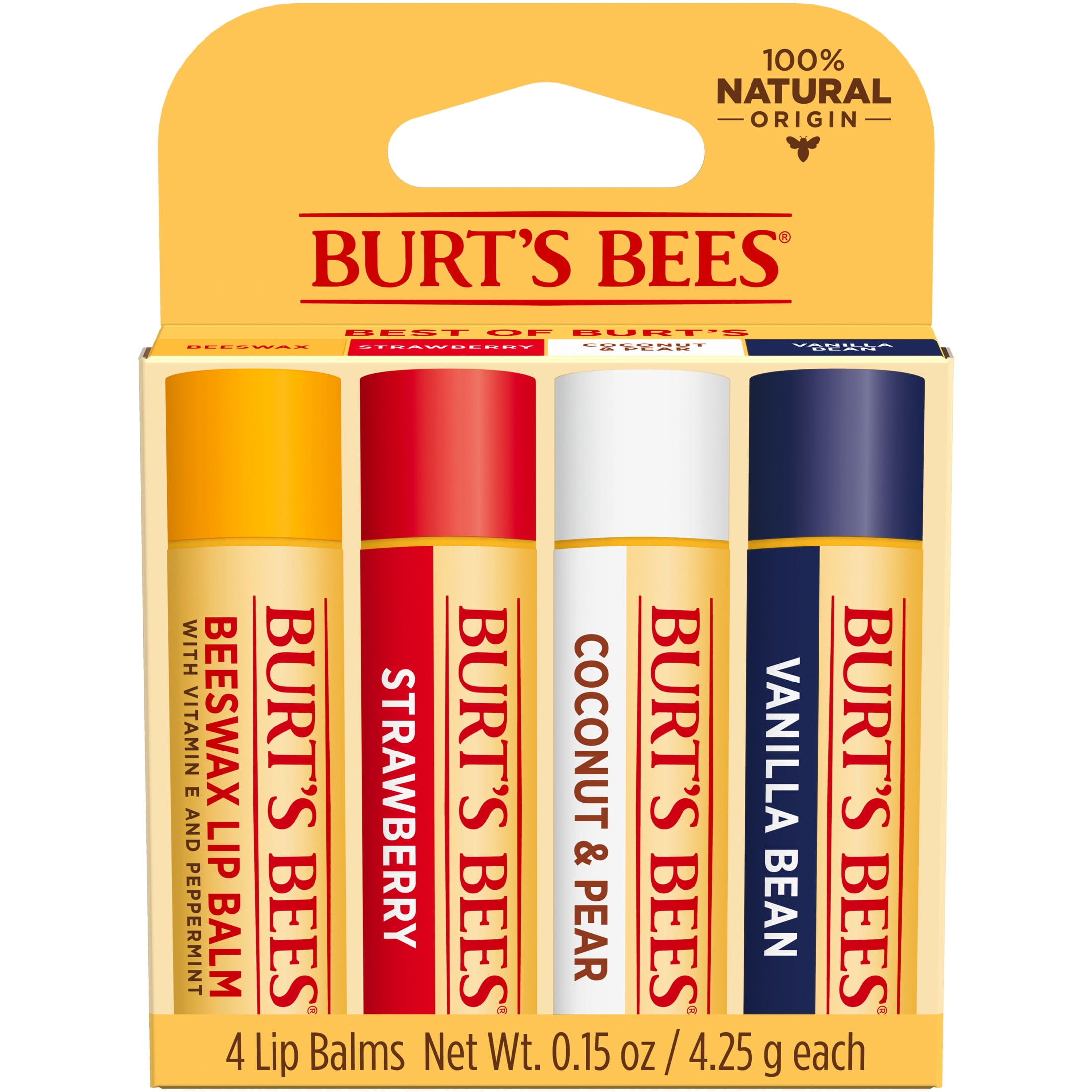 Burt's Bees 100% Natural Moisturizing Lip Balm Original Beeswax