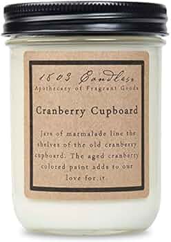 1803 Candles 14 oz Jar Soy Candle Cranberry Cupboard by 1803 Candles - American Made