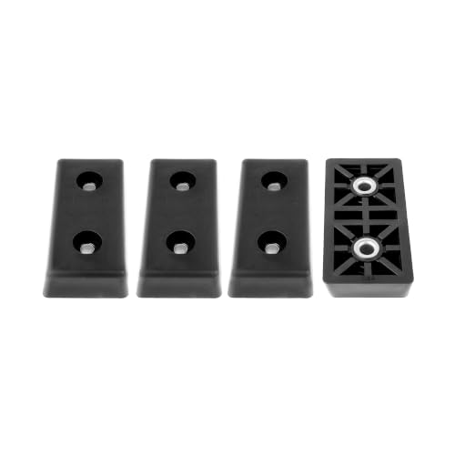 4 Standard Rectangle Rectangular Black Rubber Feet Bumper w/Metal Insert – 2.380" L x 1.187” W x .465" H – Hea by Rubberfeet US - American Made