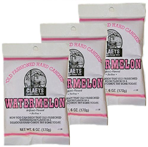 Claey's Watermelon Hard Candy, 3 Packages of 6 Ounces each by Claeys - American Made