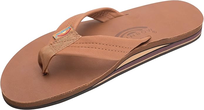 Rainbow Sandals Women's Double Layer Premier Leather Tan Brown by Rainbow Sandals - American Made