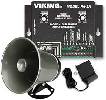 Viking Paging System with Amplifier and Speaker Horn by Viking Electronics - American Made