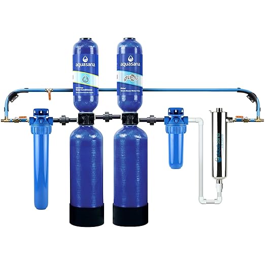 Aquasana EQ-1000-AST-UV Rhino Whole House Water Filter with UV Purifier and Salt-Free Descaler, 1,000,000 Gallons by Aquasana - American Made