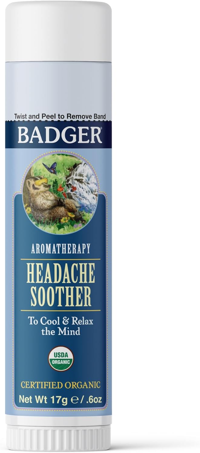 Badger Headache Soother Organic Essential Oil Aromatherapy 0.6 oz by Badger - American Made