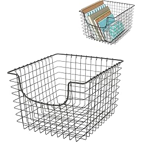 Spectrum Diversified Scoop Stackable Wire Storage Basket, Satin Nickel by Spectrum Diversified - American Made