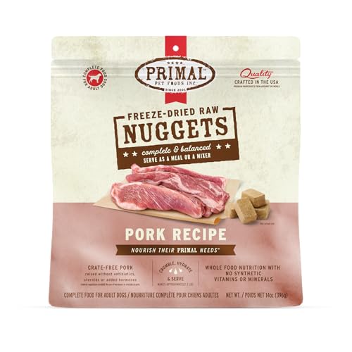 Primal Freeze Dried Raw Dog Food Nuggets, Pork, 14 oz by Primal Pet Foods - American Made