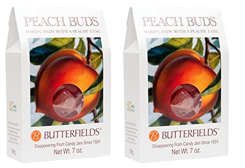 Butterfields Candy - Gourmet, Old-Fashioned PEACH Buds Hard Candy, 7 Oz (2-Pack) | Gluten Free | Made with 100 by Butterfields - American Made
