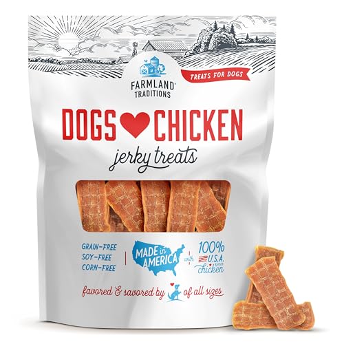 Farmland Traditions Filler Free Dogs Love Chicken Premium Jerky Treats for Dogs, 3 lb. Bag by Farmland Traditions - American Made