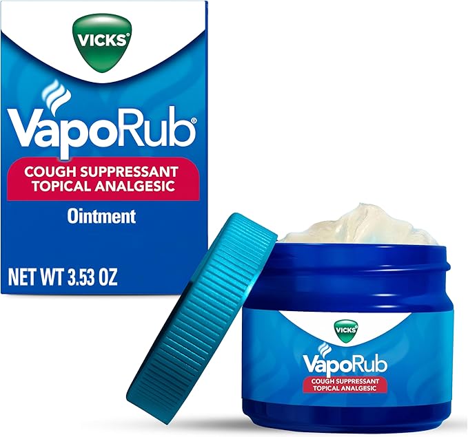 Vicks VapoRub Original Cough Suppressant Topical Analgesic Ointment 3.53 oz by Procter and Gamble Health - American Made