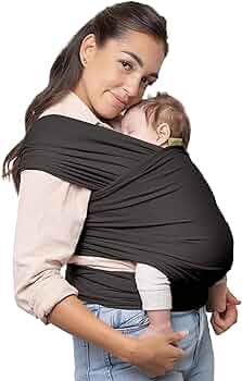Boba Baby Wrap Carrier — Organic Dark Grey, Cotton Baby Sling by Boba - American Made
