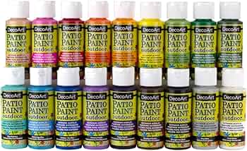 DecoArt Patio Paint Fan Favorites Sampler Set 18 Colors by DecoArt - American Made