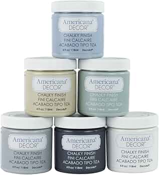 DecoArt Americana Decor Chalky Finish Paint 6-Color Sampler Set by DecoArt - American Made