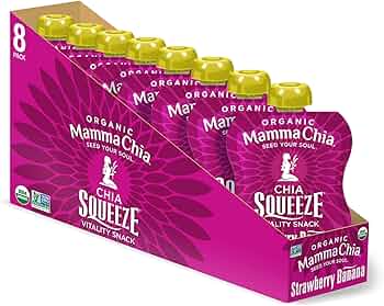 Mamma Chia Organic Chia Squeeze, Strawberry Banana, 4-Pack by Mamma Chia - American Made