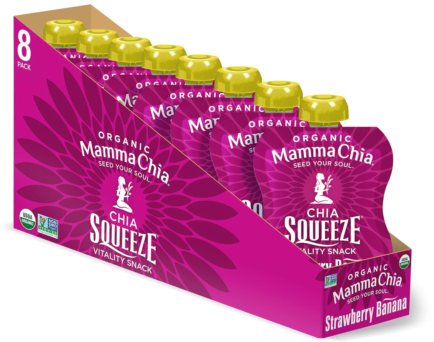 Mamma Chia Organic Chia Squeeze, Strawberry Banana, 8-Pack by Mamma Chia - American Made