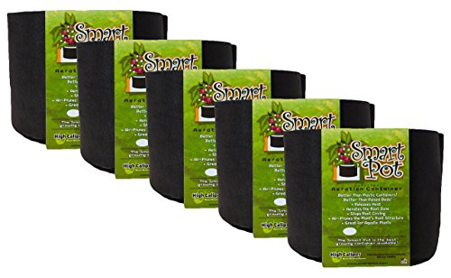 Smart Pots 1-Gallon Fabric Planter 5-Pack â€” Seedling and Herb Containers by Smart Pots - American Made