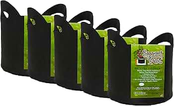 Smart Pot 5-Gallon Fabric Garden Container with Handles, 5-Pack by Smart Pot - American Made