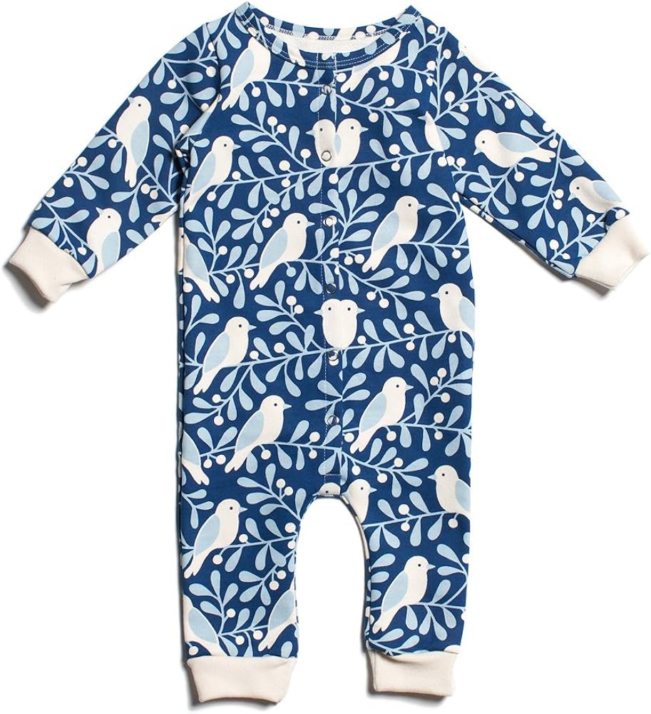 Winter Water Factory Birds and Berries Long Sleeve Organic Jumpsuit 6M by Winter Water Factory - American Made