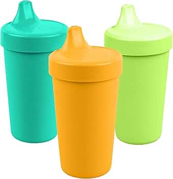 Re-Play Spill-Proof Sippy Cups for Toddlers Set of 3 Made in USA by Re-Play - American Made