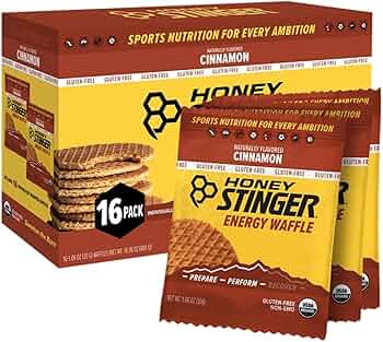 Honey Stinger Organic Gluten-Free Cinnamon Waffle 16 Count by Honey Stinger - American Made