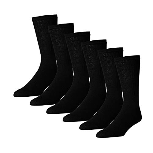 Everyday Crew Socks for Men - Cotton Socks by American Made - 12-Pack in Black - Size 10-13 by American Made Socks - American Made