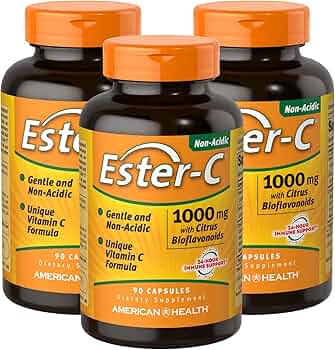 Ester-C 1000 mg with Citrus Bioflavonoids American Health Products 90 Caps 3 Count by American Health - American Made