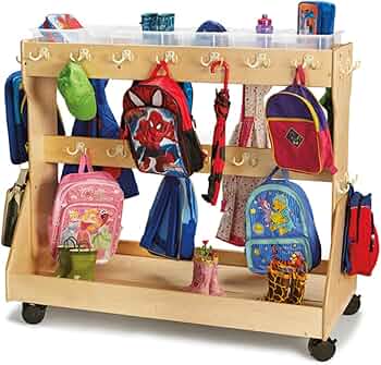 Jonti-Craft Mobile Backpack Cart with Clear Bins by Jonti-Craft - American Made