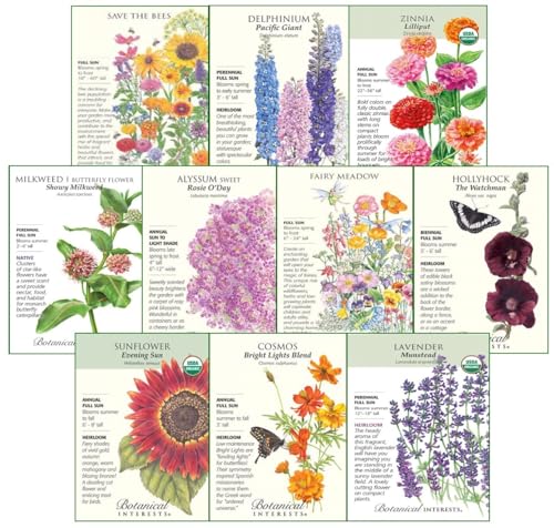 Botanical Interests Bees Birds and Butterflies Flower Seeds 10 Packets by Botanical Interests - American Made