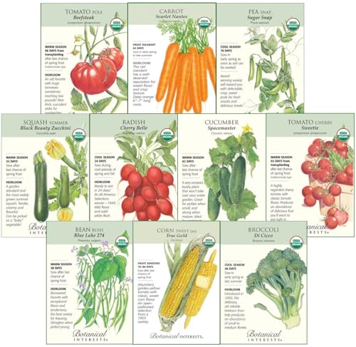 Botanical Interests Non-GMO Starter Veggies Seed Collection 10 Packets by Botanical Interests - American Made