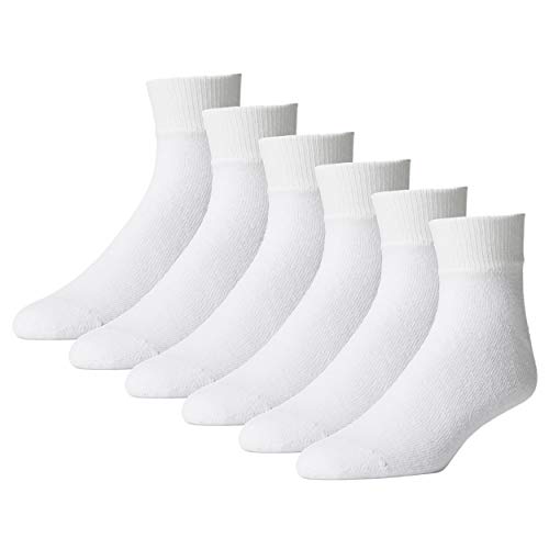 American Made Everyday Quarter Socks for Men - Sole Pleasers - White - 12 Pack by American Made Socks - American Made