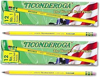 Ticonderoga Pencils No.1 Extra Soft Lead Dozen 2-Pack by Ticonderoga - American Made