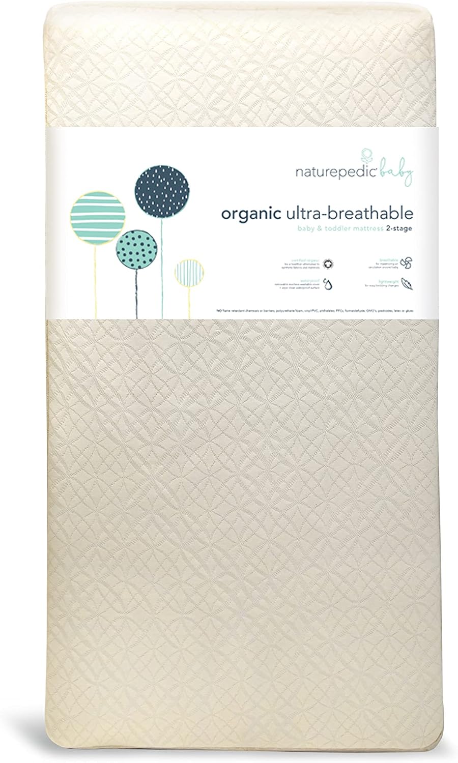Naturepedic Organic Ultra-Breathable 2-Stage Crib Mattress by Naturepedic - American Made