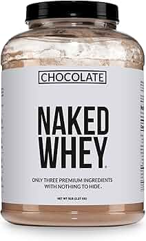 Naked Whey Protein Supplement Powder Chocolate 5 lb by Naked Nutrition - American Made