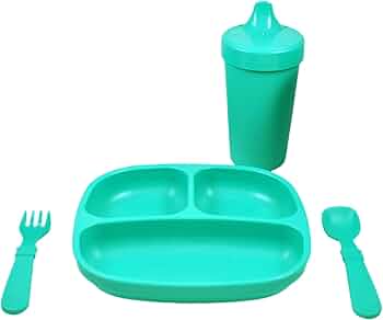 Re-Play Toddler Dinnerware Set with Sippy Cup Made in USA by Re-Play - American Made