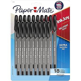 Paper Mate InkJoy 100ST Ballpoint Pens Medium Point Black 12-Pack by Paper Mate - American Made