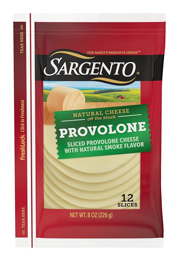 Sargento Natural Provolone with Natural Smoke Flavor Sliced Cheese 12 Slices by Sargento - American Made