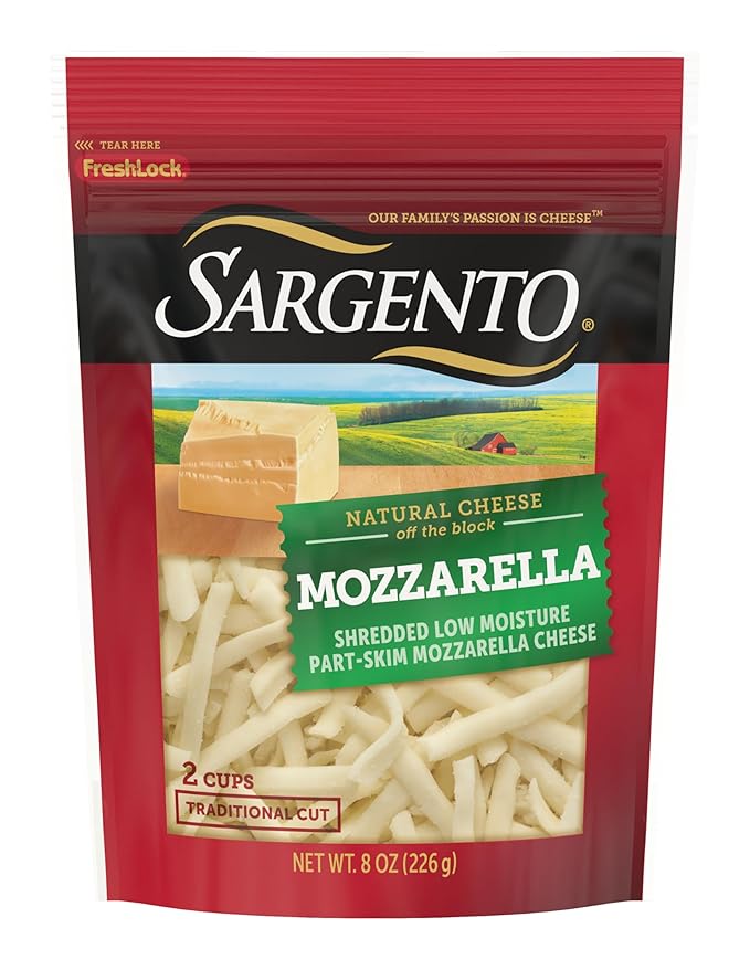Sargento Natural Mozzarella Shredded Cheese Traditional Cut 8 oz by Sargento - American Made